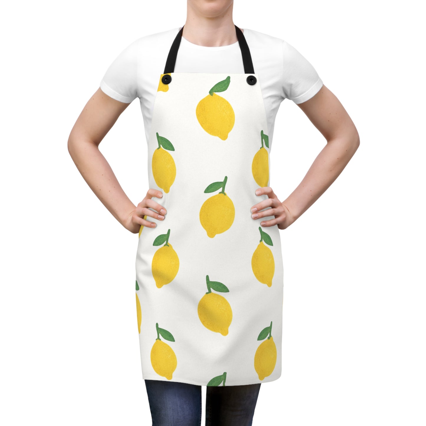 Cheerful Lemon Print Apron