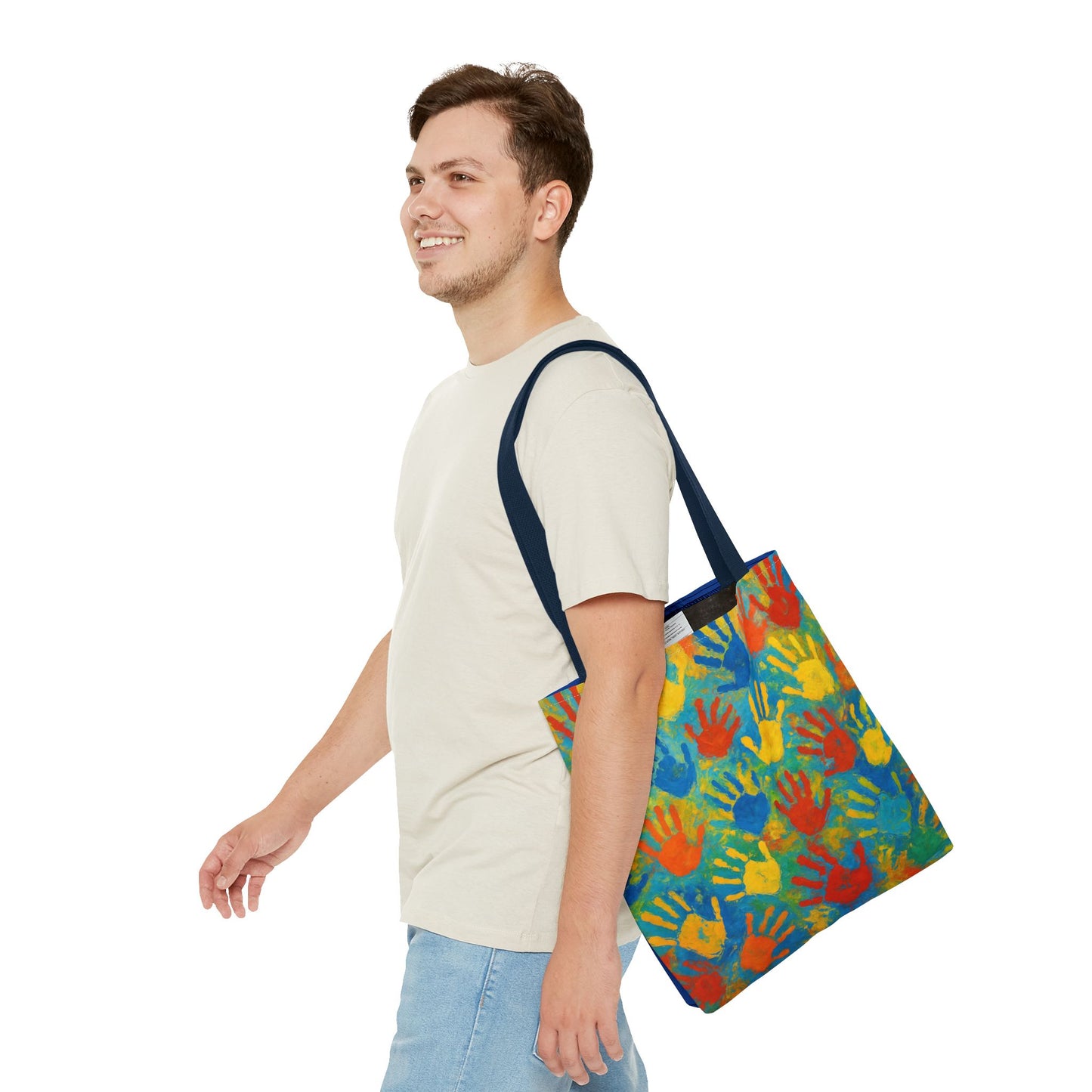 Colorful Handprint Tote Bag