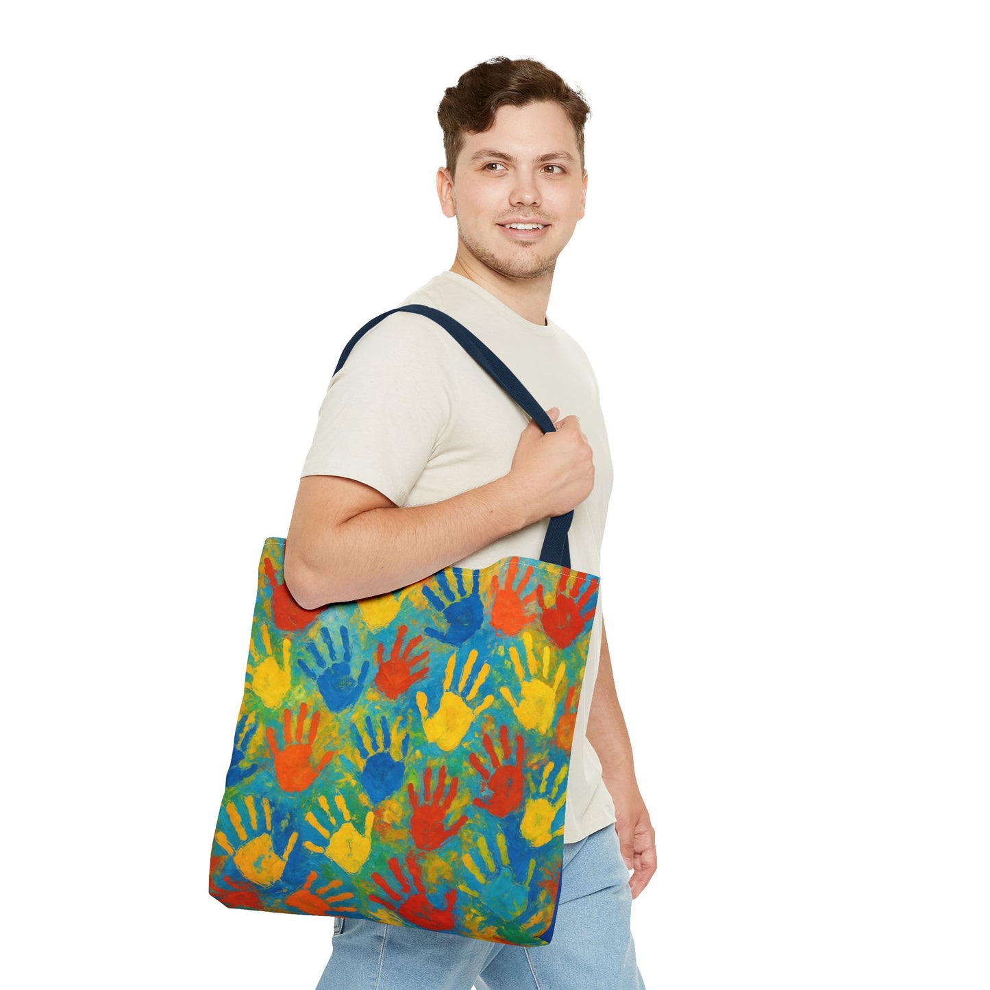Colorful Handprint Tote Bag