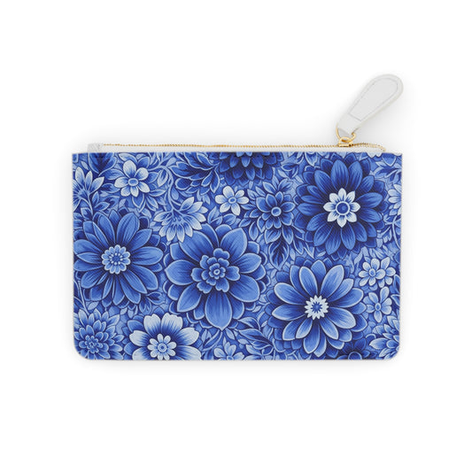 Floral Blue Mini Clutch Bag