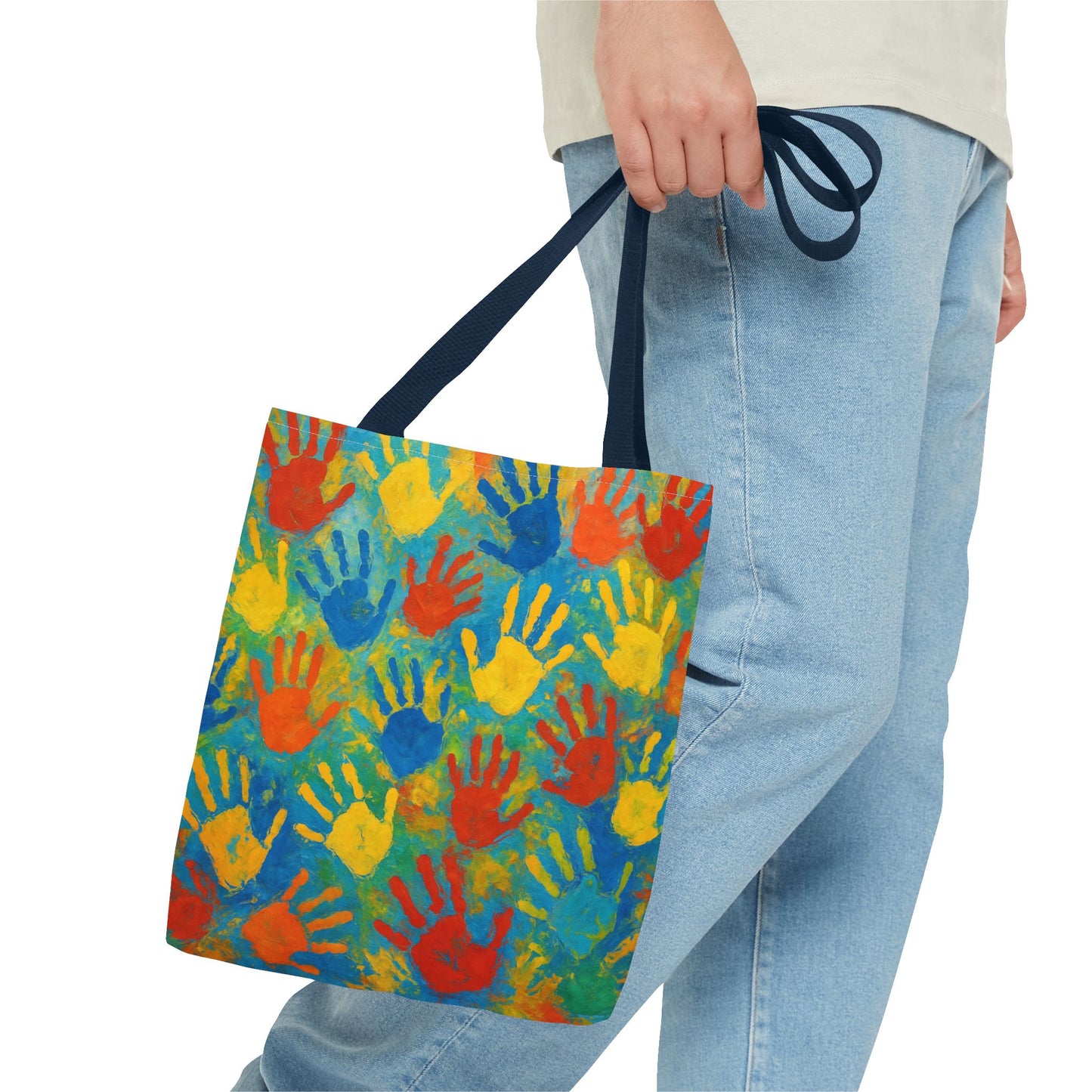 Colorful Handprint Tote Bag