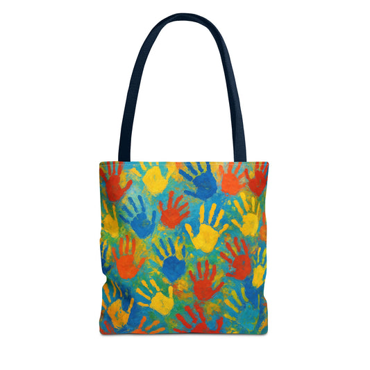 Colorful Handprint Tote Bag