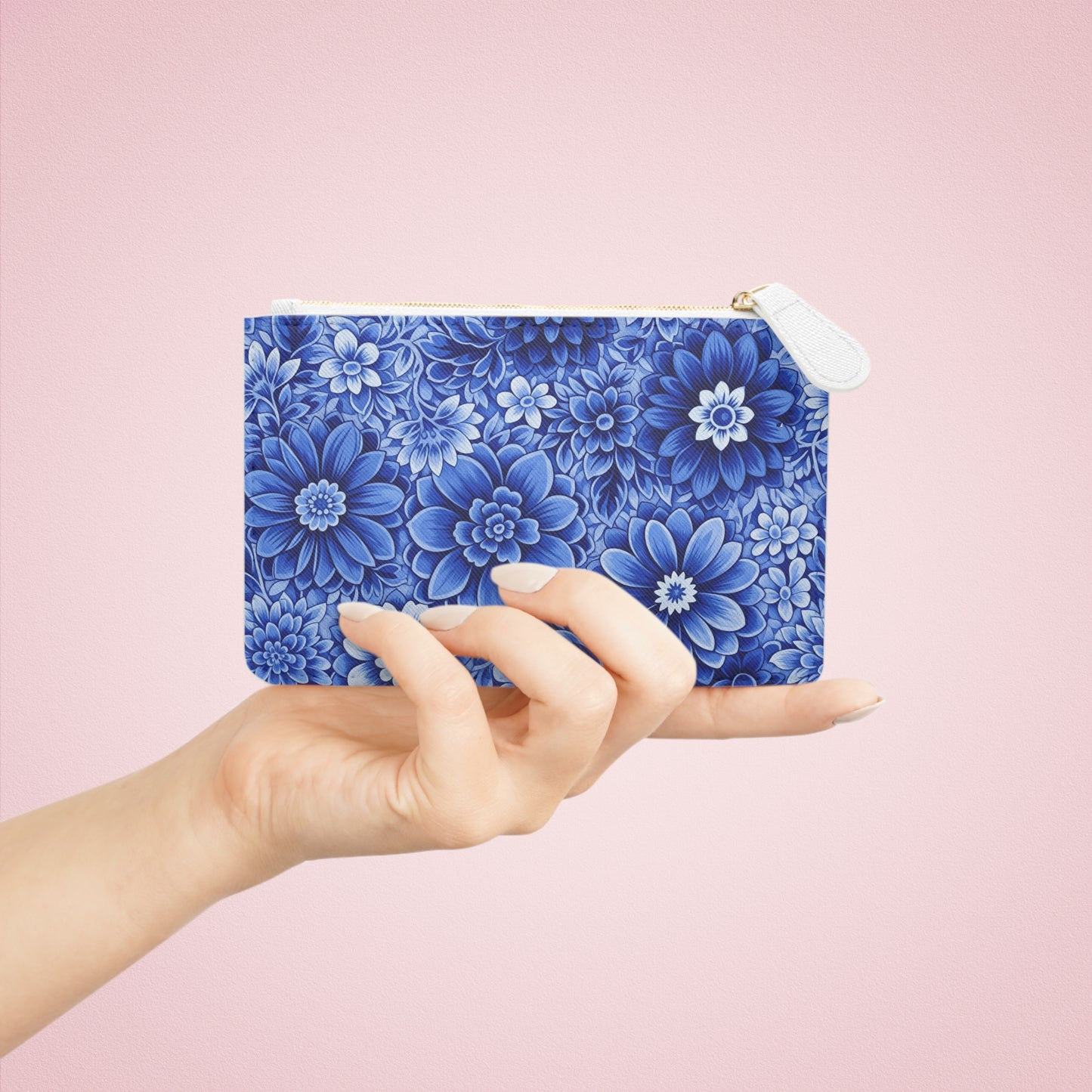 Floral Blue Mini Clutch Bag